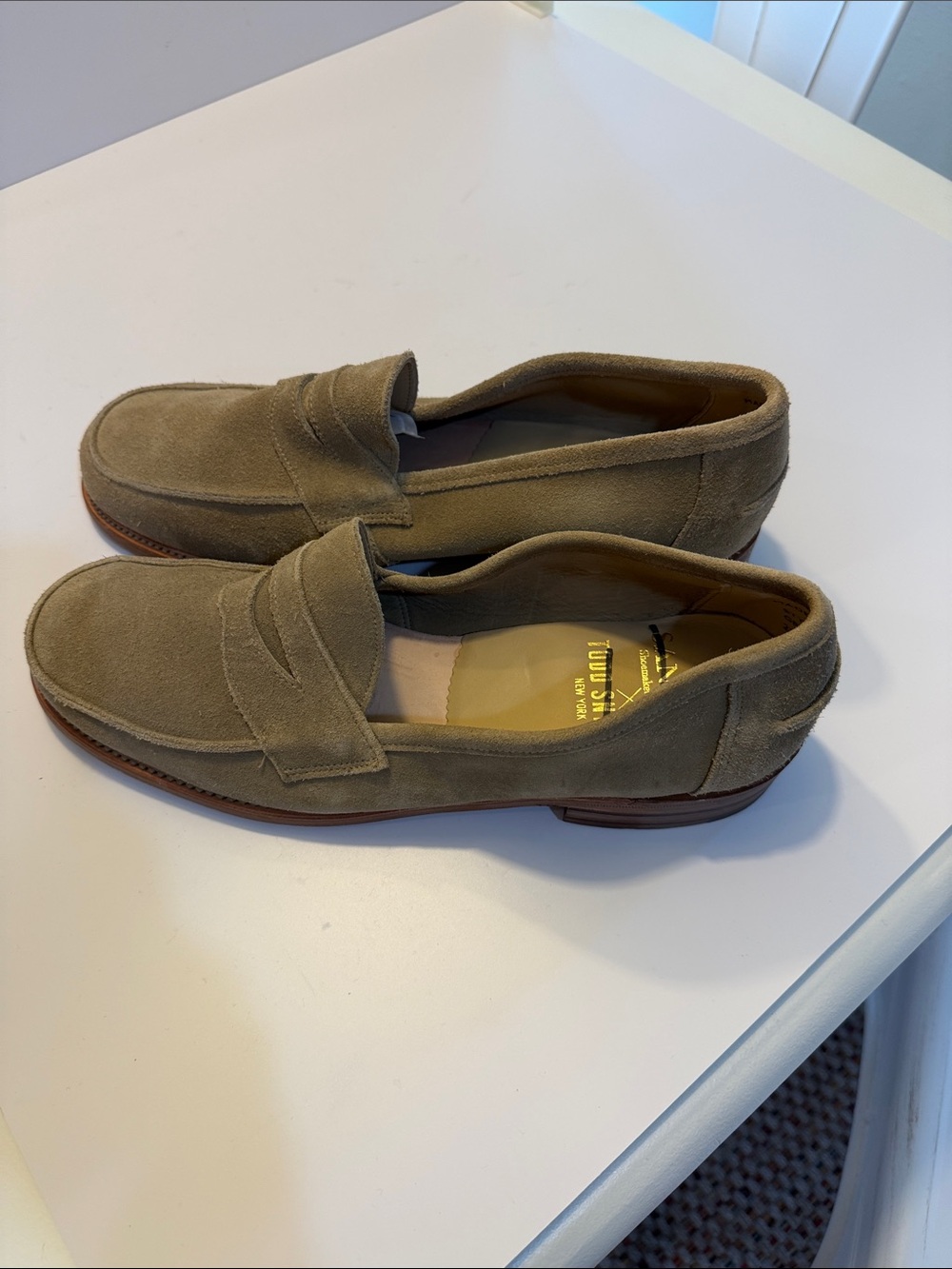 Todd Snyder X Sanders Edwin Men's Suede Penny Loafers Sz 10.  Tub10